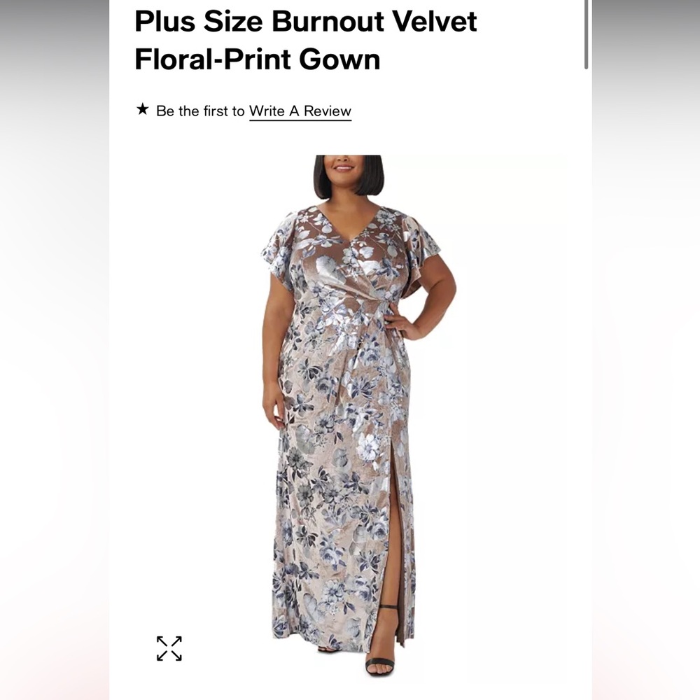Adrianna Papell Foil Velvet Gown